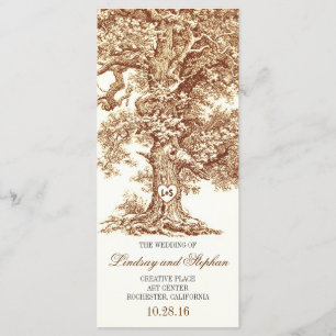 old oak tree rustic wedding programs