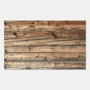 Old oak wood texture background rectangle sticker