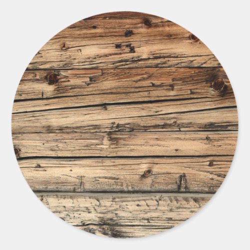 Old oak wood texture background round sticker