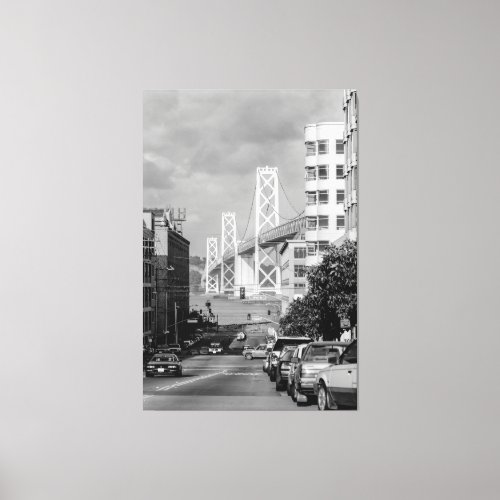 Old Oakland Bay Bridge from San Francisco Canvas Print