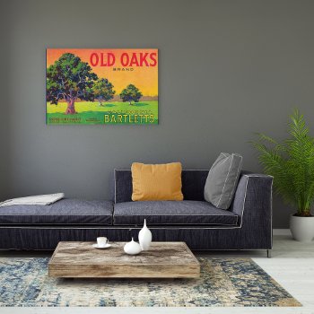 Old Oaks Pear Crate Labelbryte  Ca Canvas Print by LanternPress at Zazzle