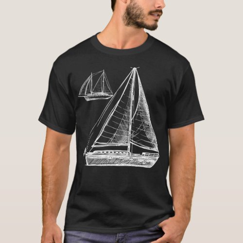 Old Ocean Boat Sailing Boat Lover  T_Shirt