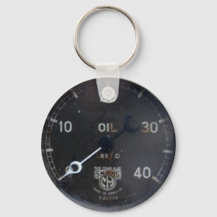 old oil pressure gauge / instrument / dial / meter keychain