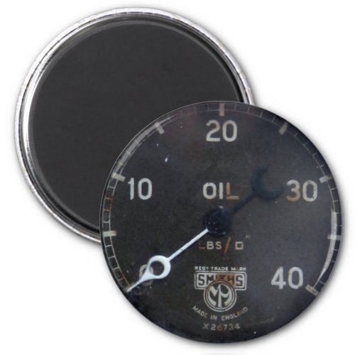 old oil pressure gauge  instrument  dial  meter magnet