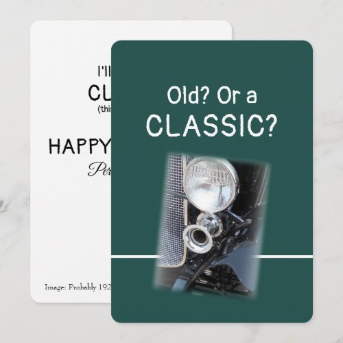 Old or a Classic 1920s Bentley Fun Birthday Card
