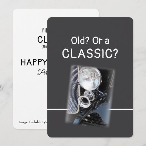 Old or a Classic 1920s Bentley Fun Birthday Card