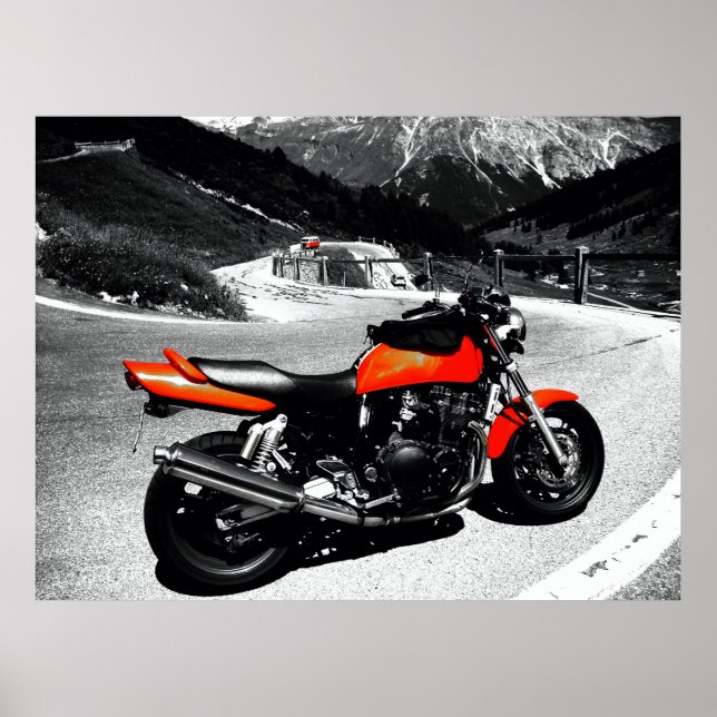 old orange motorbike poster (Front)