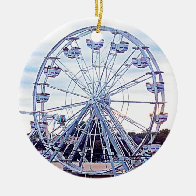 Old Orchard Beach Ferris Wheel New England Ceramic Ornament (Front)