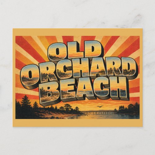 Old Orchard Beach Maine Sandy Shoreline Dunes Art Postcard