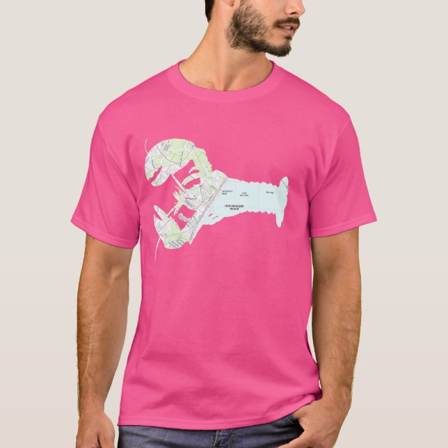 Old Orchard Beach ME Lobster Map Silhouette T-Shirt (Front)