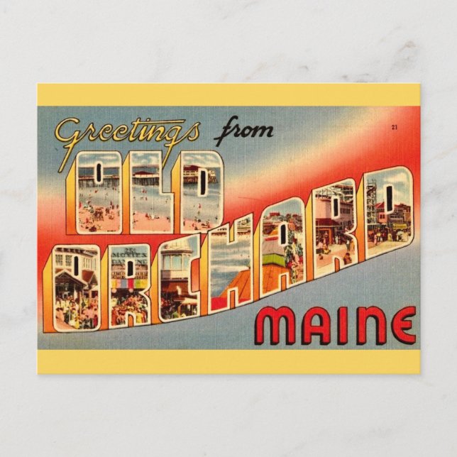 Old Orchard Beach ME  Postcard (Front)