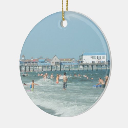 Old Orchard Beach Pier Ceramic Ornament