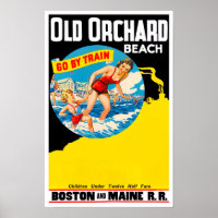 Old Orchard Beach vintage travel poster