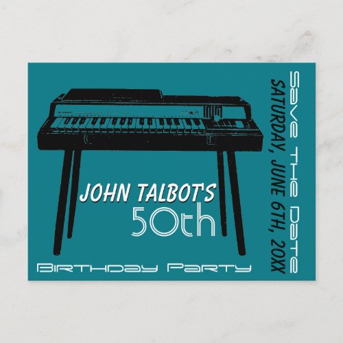 Old Organ 50th birthday Party Save the Date Announcement Postcard