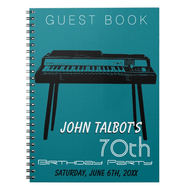 Old Organ 70th birthday Party GuestBook Notebook (Front)