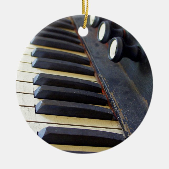 Old Organ Keys Ceramic Ornament (Front)