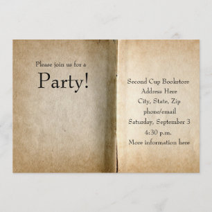 Old Pages Book Invitation