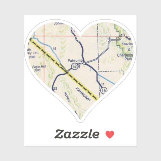 Old Pahrump NV Map Sticker (Sheet)