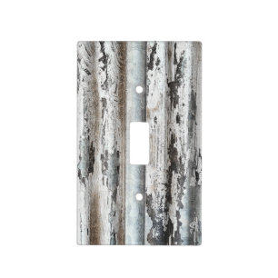 Old Paint Chipped Wall of Corrugated Metal Light Switch Cover