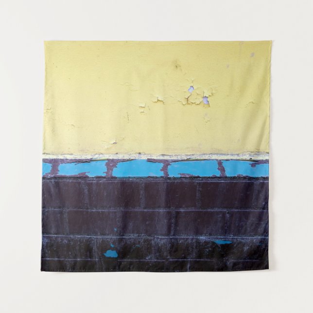 Old painted damaged concrete wall. Texture. Abstra Tapestry (Front)