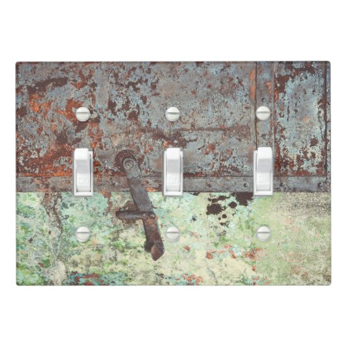 Old painted rusty door light switch cover