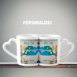 Old painted wall with graffiti  coffee mug set