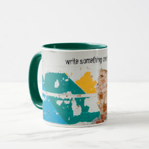 Old painted wall with graffiti mug