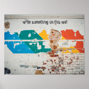 Old painted wall with graffiti  poster