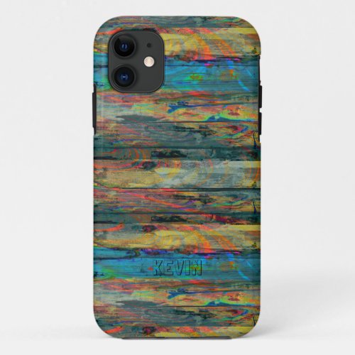 Old Painted Wood Boards iPhone 11 Case