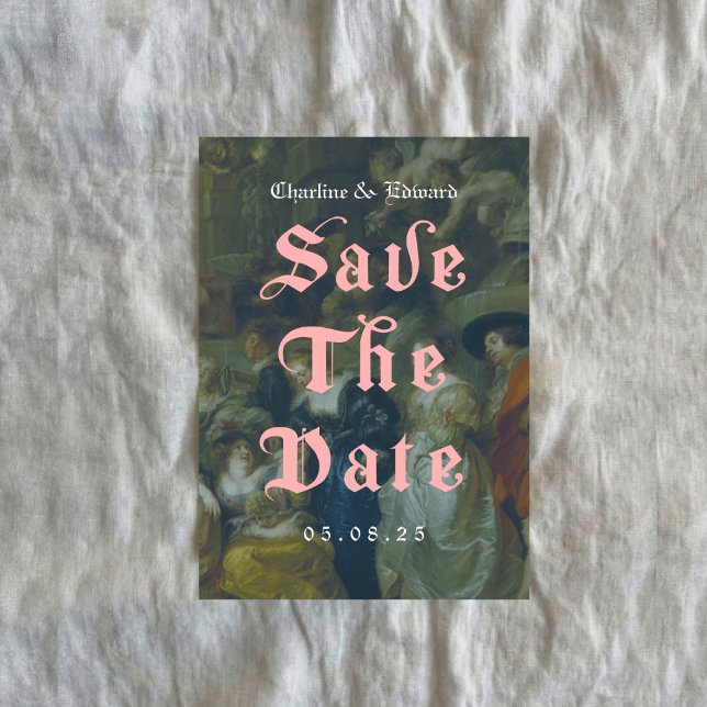 Old Painting Gothic Save the Date  Invitation (Creator Uploaded)