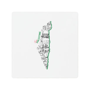 old Palestinian houses inside its map Metal Print