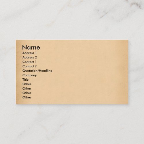 Old paper business card