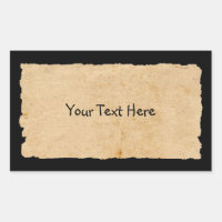 Old Paper On Black  Rectangular Sticker