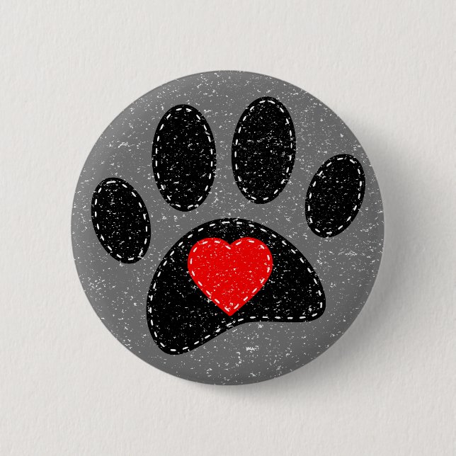 Old Paper Print Dog Lover  Button (Front)