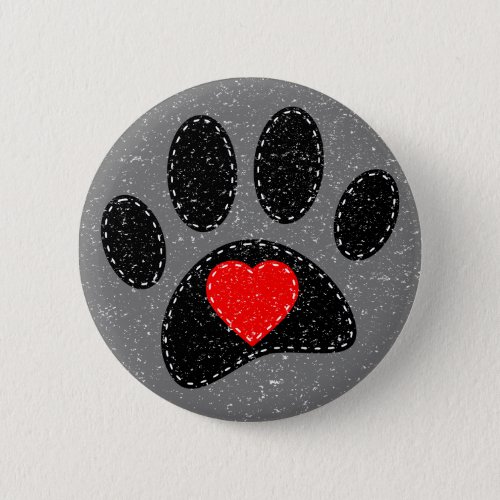 Old Paper Print Dog Lover  Button