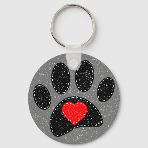 Old Paper Print Dog Lover  Keychain