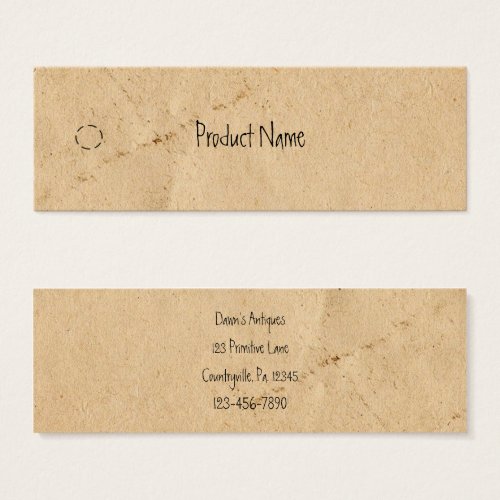Old Paper Skinny Hang Tag Business Card