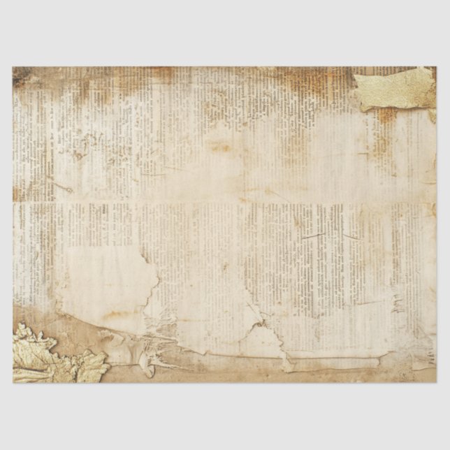 Old paper with torn edges gold foil cracked wall (Front)