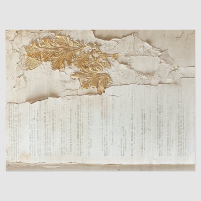 Old paper with torn edges gold foil cracked wall (Front)