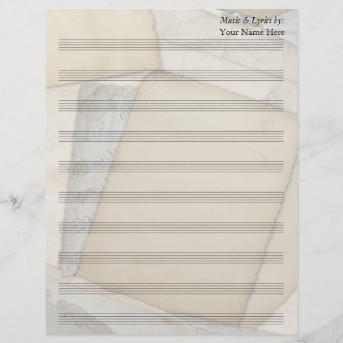 Old Papers Blank Sheet Music 10 Stave
