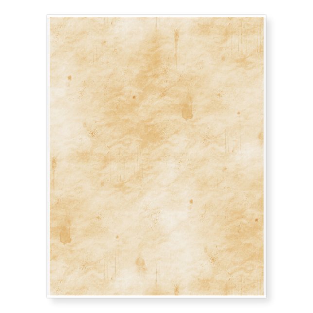 Old Parchment Background Stained Mottled Look Temporary Tattoos (Front)