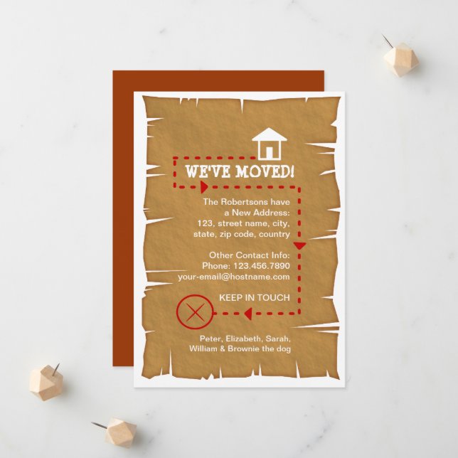 Old Parchment Moving Announcement (Front/Back In Situ)