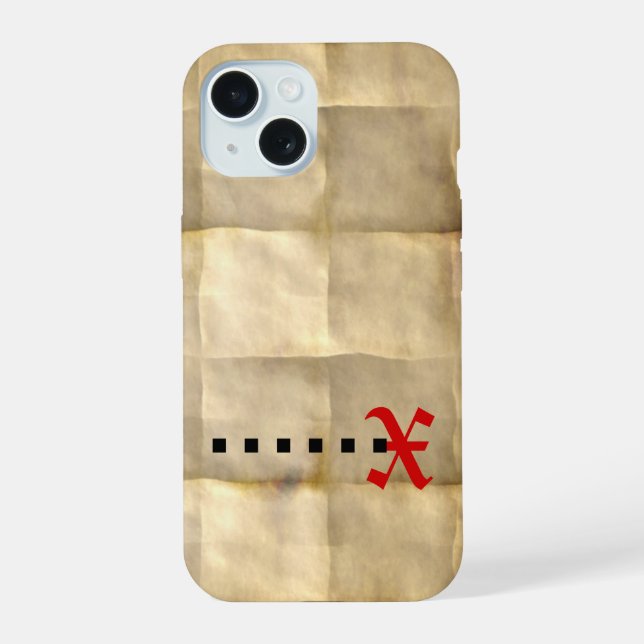 Old Parchment, Treasure Map Paper Iphone Case (Back)