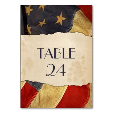 Old Patriotic Vintage Flag Military Wedding Table Number Old Patriotic Vintage Flag Military Wedding Table Number