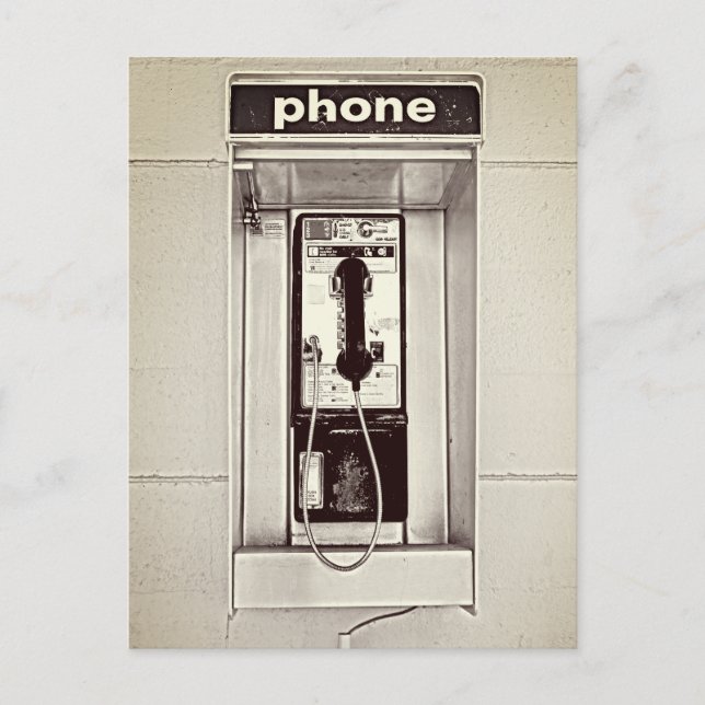 Old Pay Phone Postcard (Front)