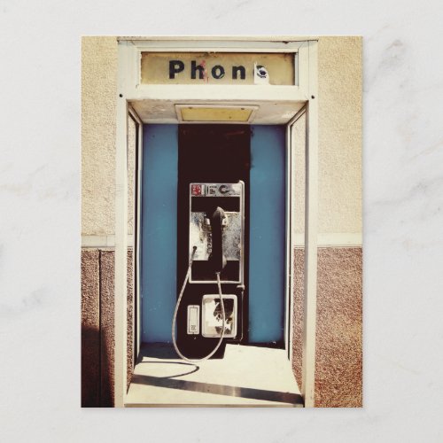 Old Pay Phone  Postcard