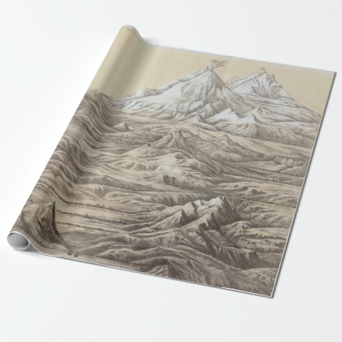 Old Peru Mountains Map 1865  Wrapping Paper