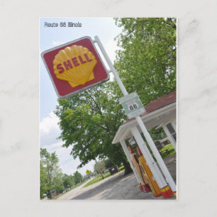 Old Petrol Station Route 66 Postcard