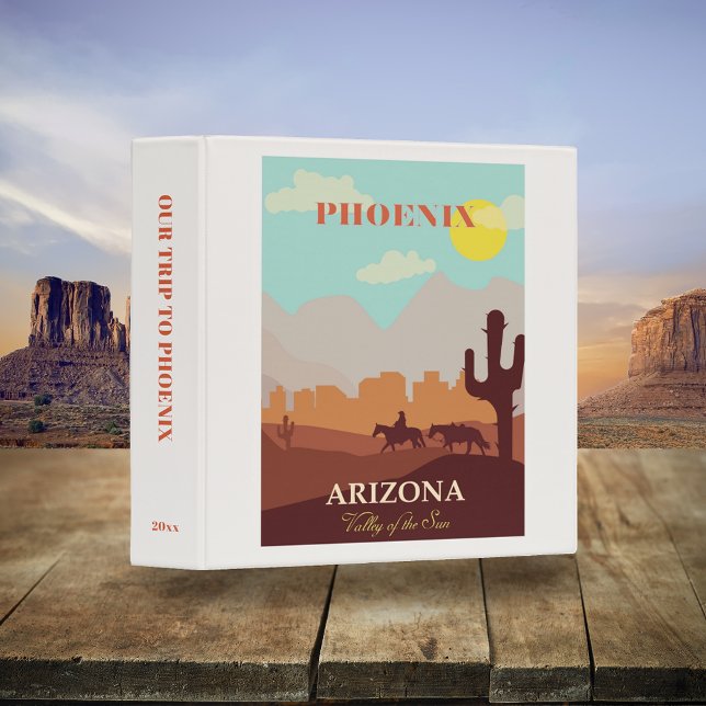 Old Phoenix Arizona Desert Travel Poster Scrapbook 3 Ring Binder (Creator Uploaded)