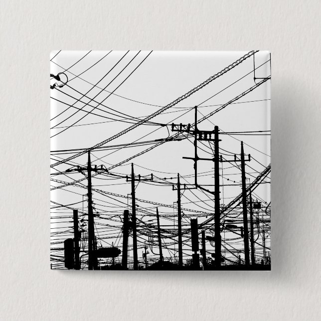 Old Phone and Power Lines Button (Front)